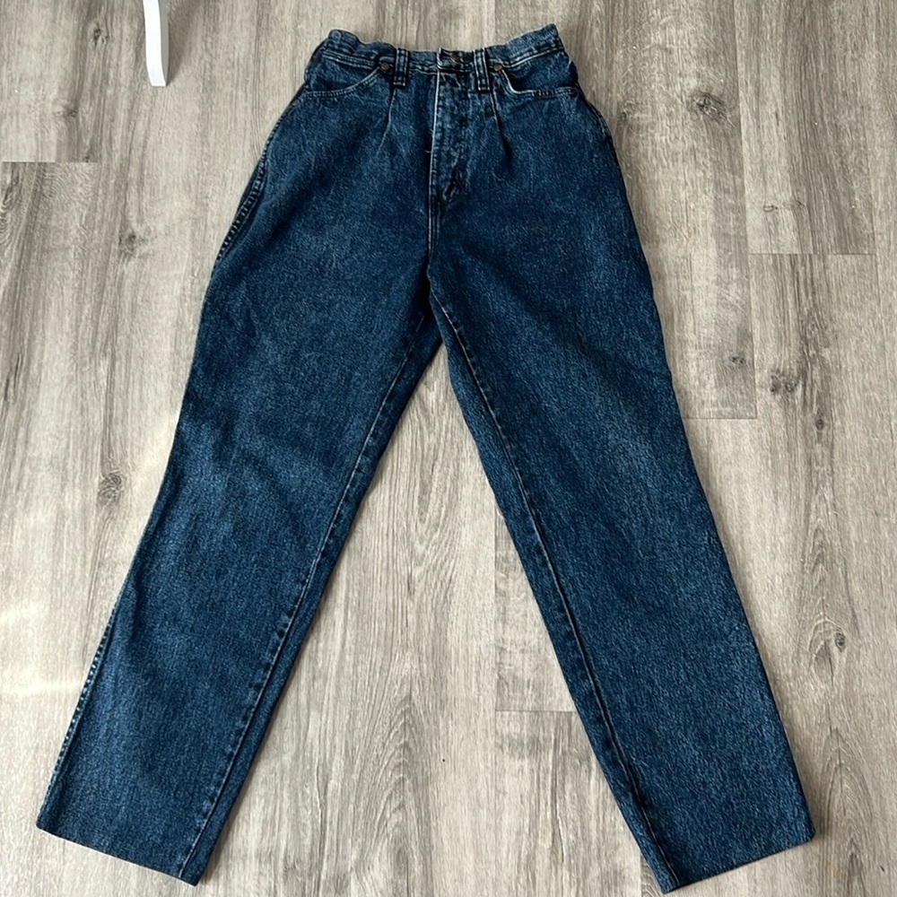 Wrangler Vintage Dark Stone Washed Pleated Front 90s Y2K Rodeo Western Mom Jean